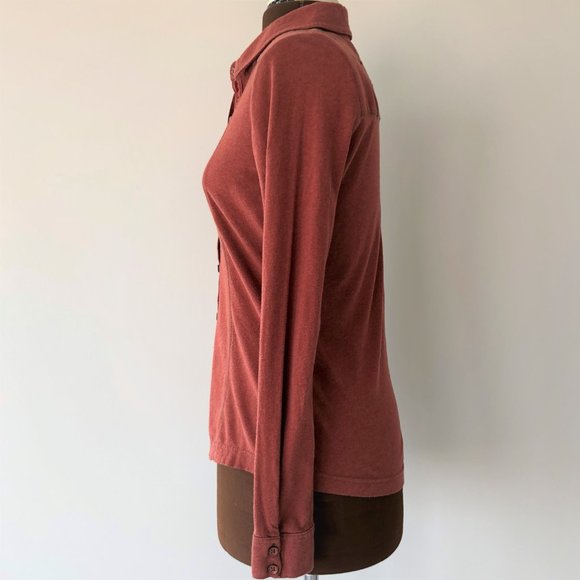 Organic Cotton Jersey Knit Button Front Top - Picture 2 of 6